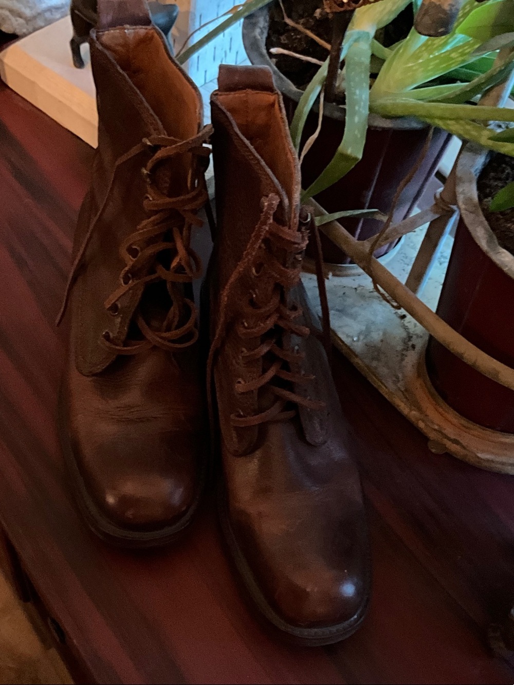 Cole Haan Dark Brown Leather Lace-Up Ankle Boots - Picture 2 of 8